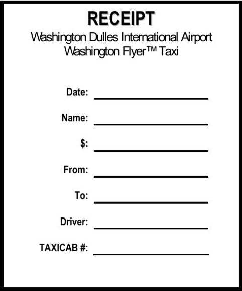 cab receipt template