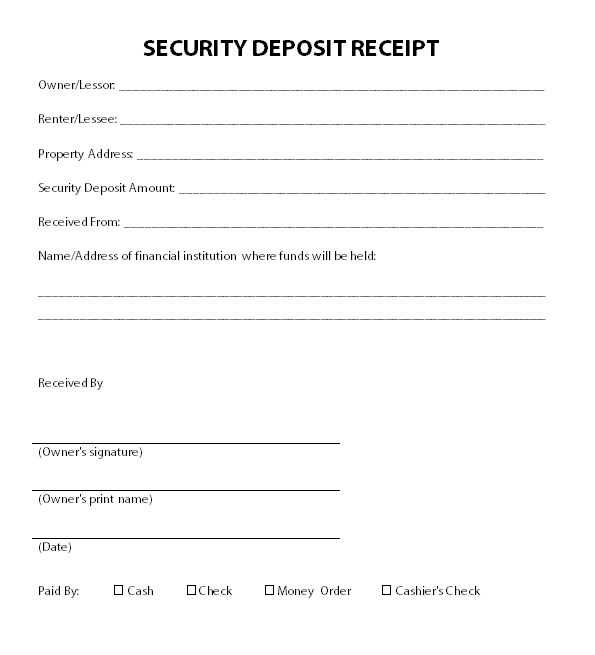 cash deposit receipt template word