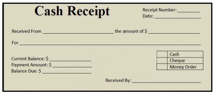 cash receipts from customers template