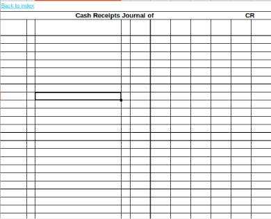 cash receipts journal document template