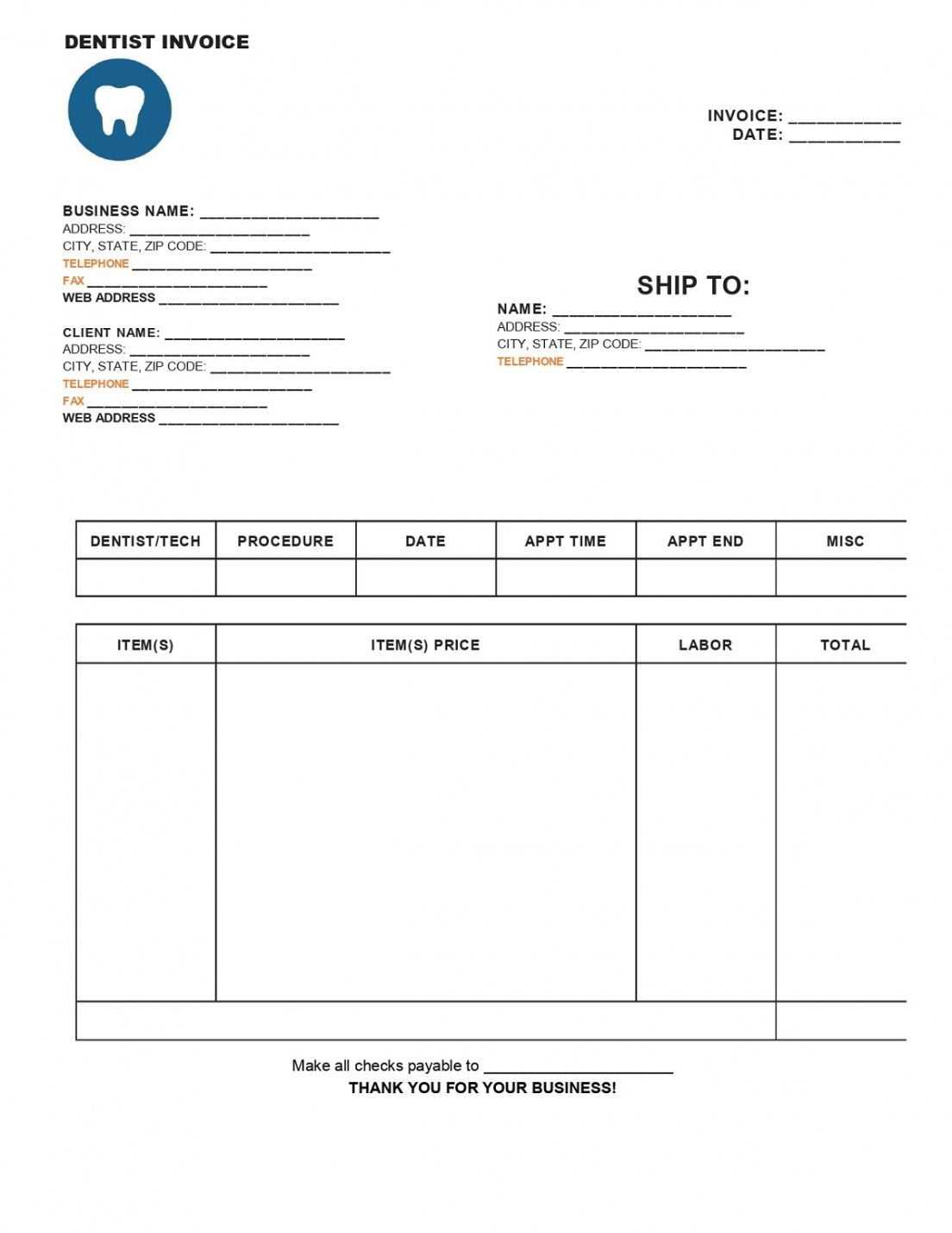 Child care receipt template canada