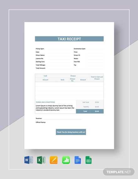 google doc receipt template free