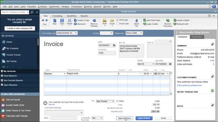 create a tax receipt template in quickbooks online