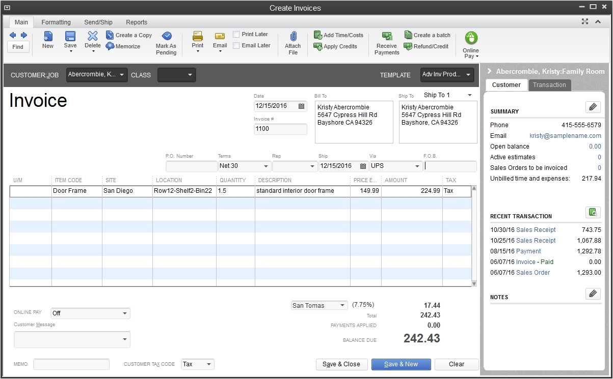 create a tax receipt template in quickbooks online