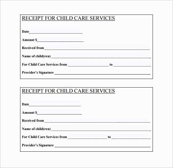 daycare payment receipt template
