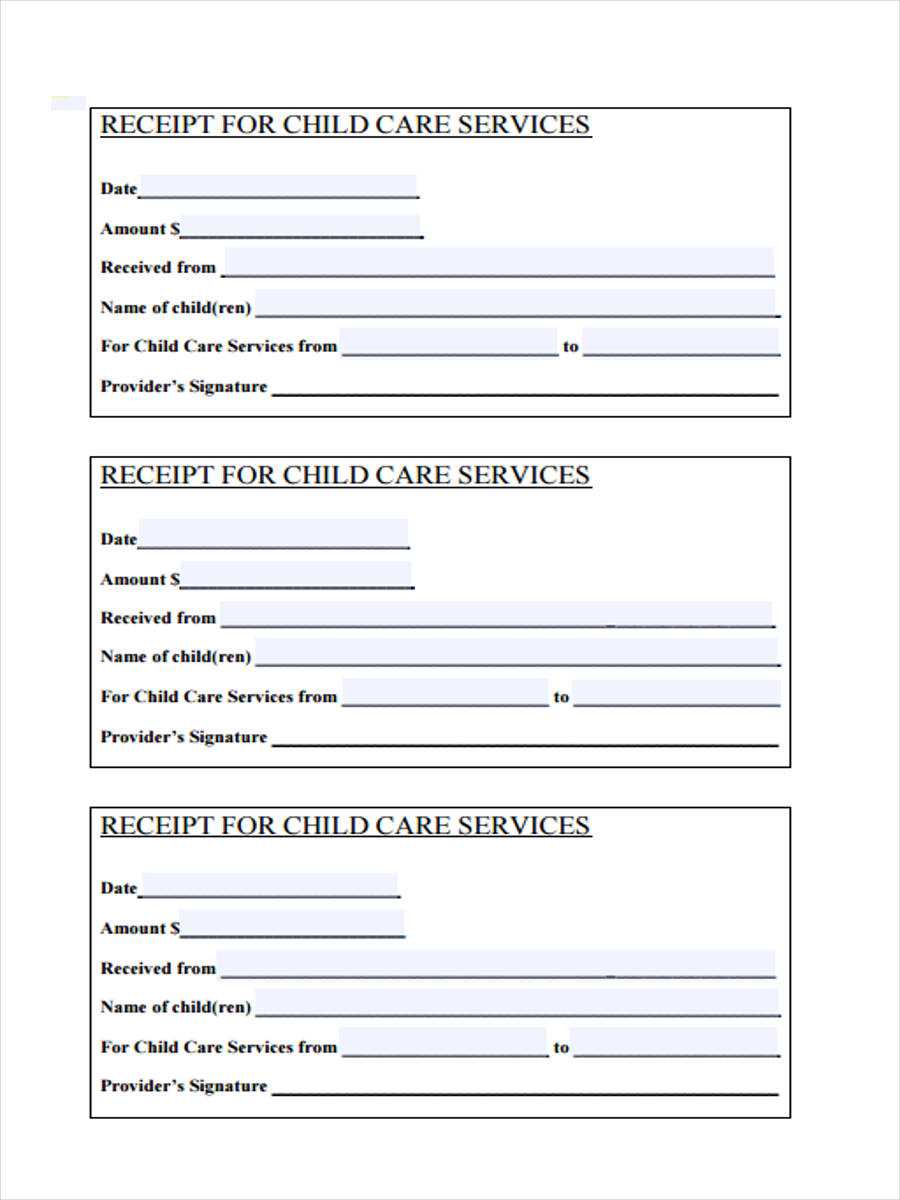 Daycare tax receipt template