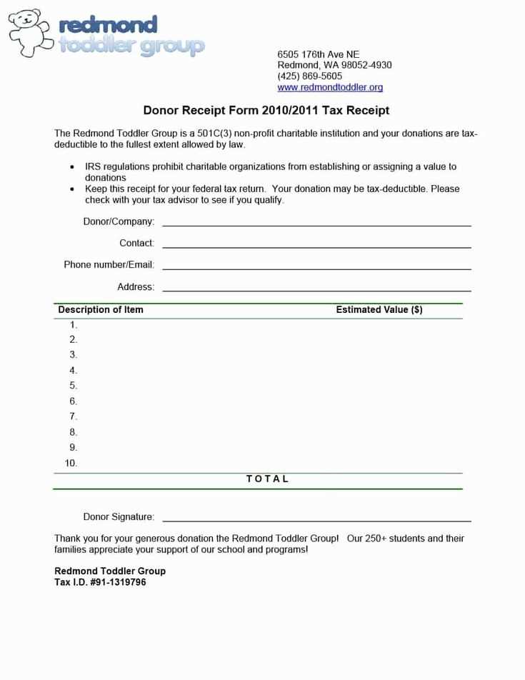 church tithing receipt template
