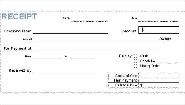 excel advance on paycheck receipt template