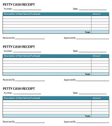 word template petty cash receipt