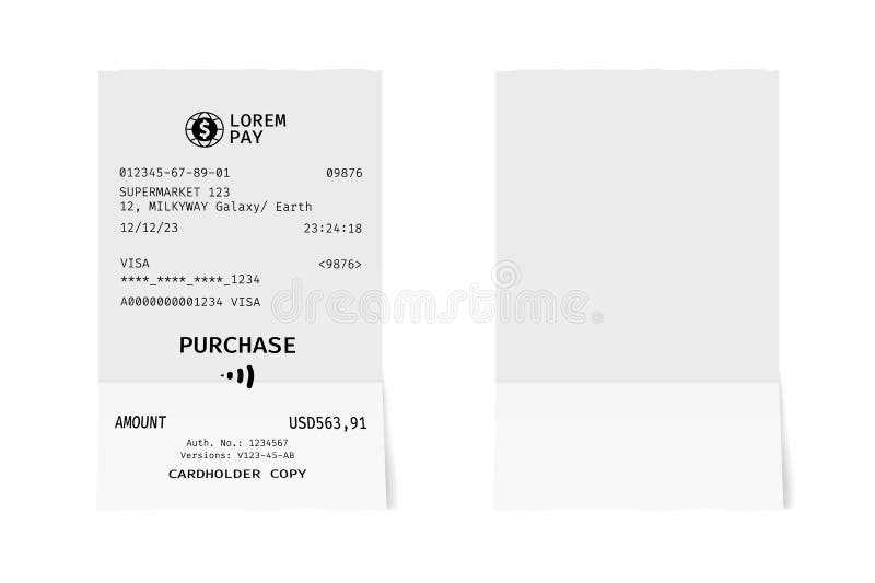 mock receipt template