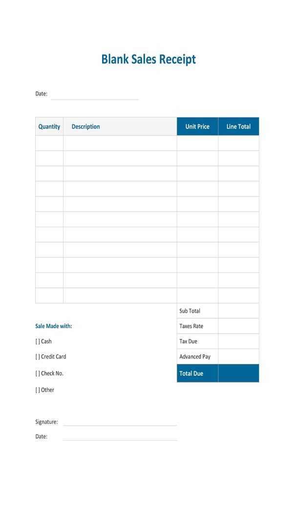 downloadable sales receipt template for word