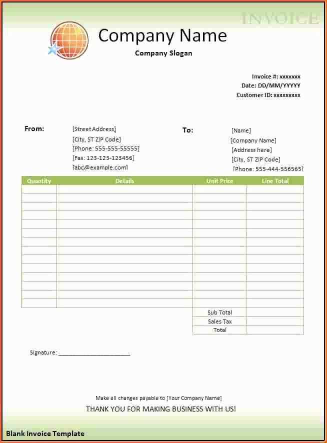 invoice receipt template word