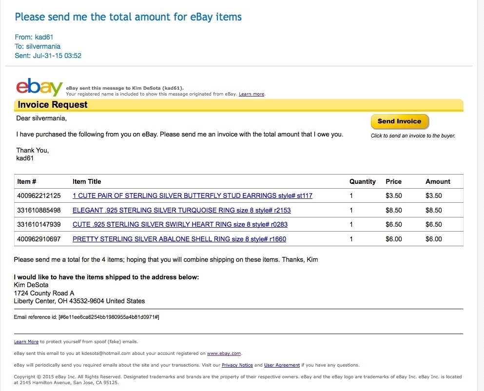 ebay receipt template