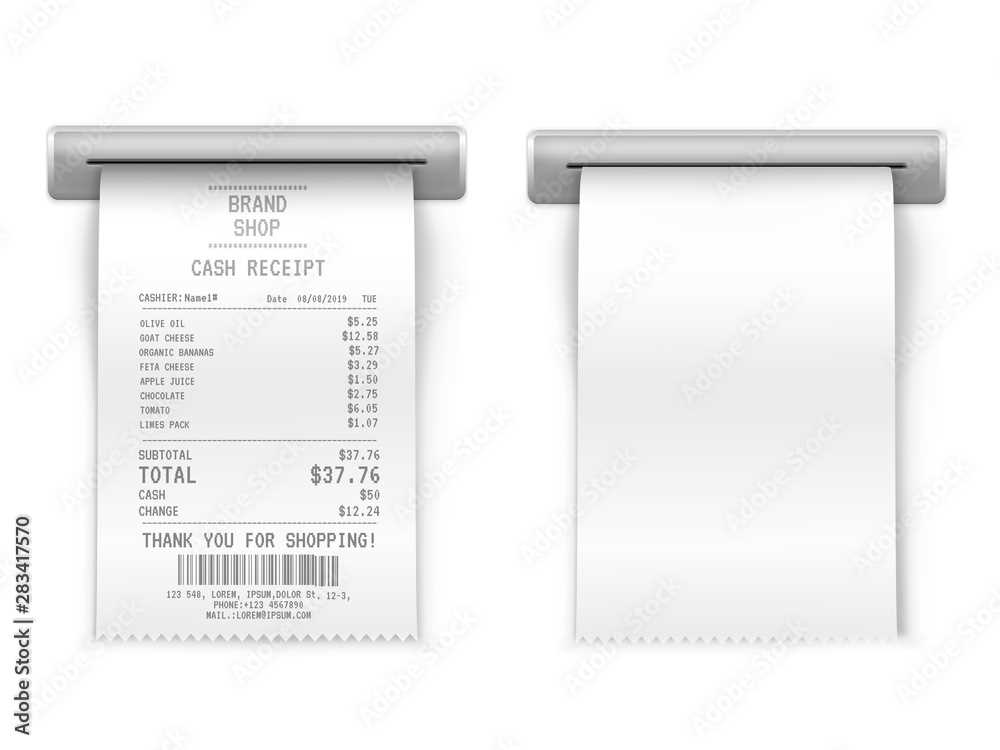 mock receipt template