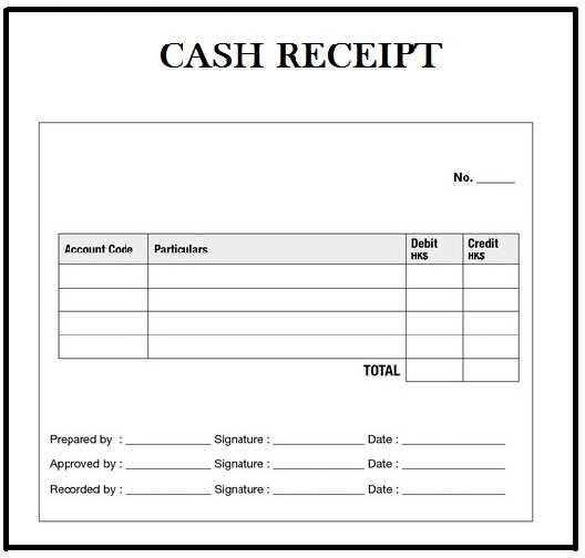 cash receipt html template