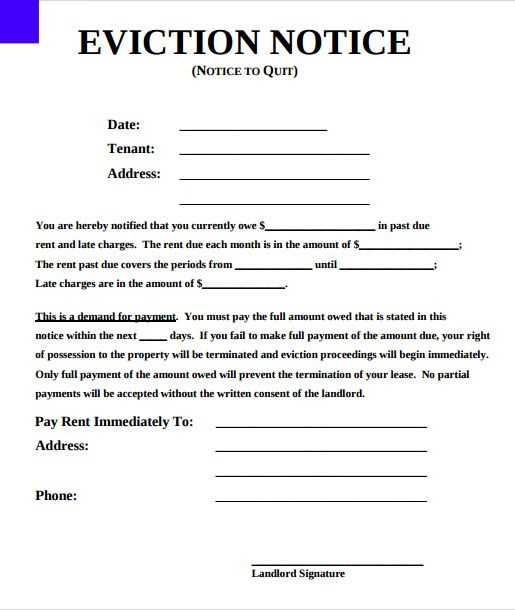 eviction notice receipt template