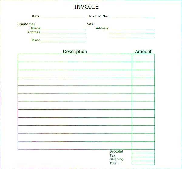 fillable receipt invoice template