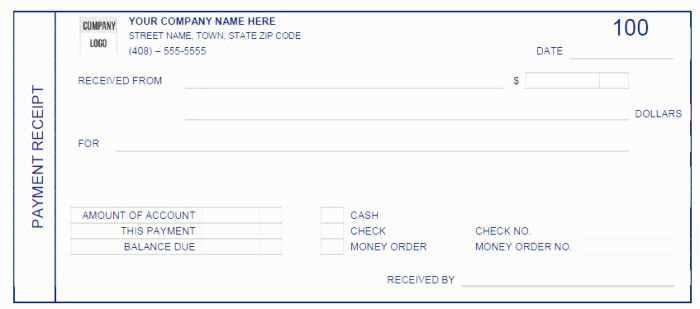 free cash receipt template word doc