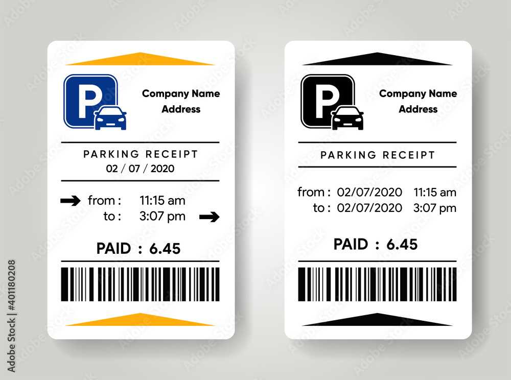 parking lot receipt template