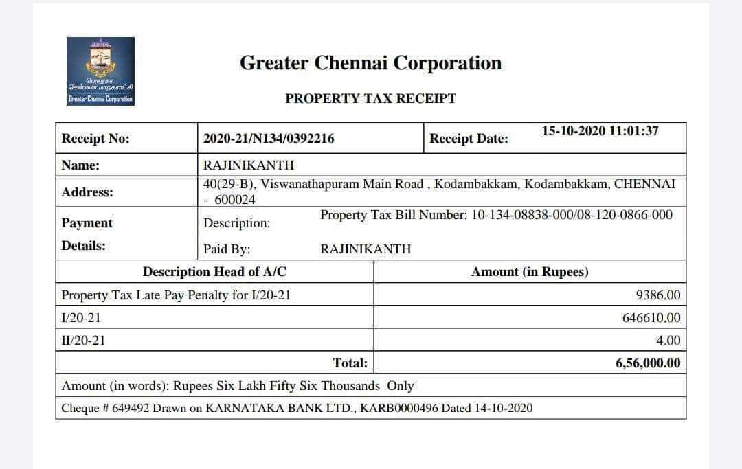 income tax receipt template