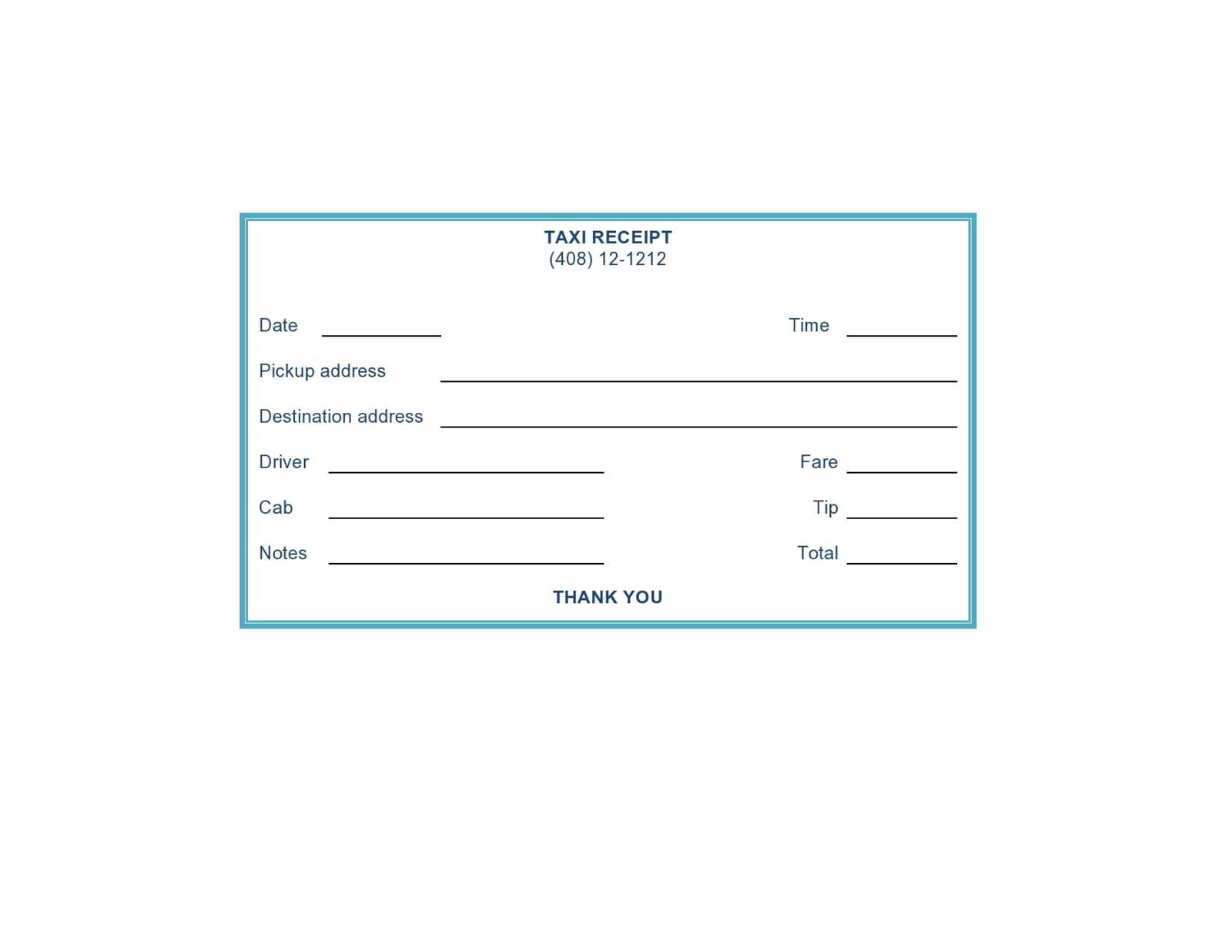 dublin taxi receipt template