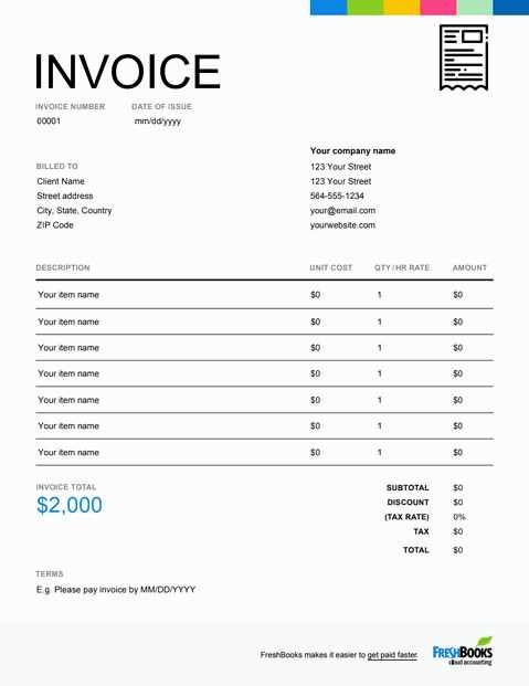 free invoice receipt template