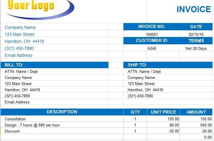 free invoice receipt template
