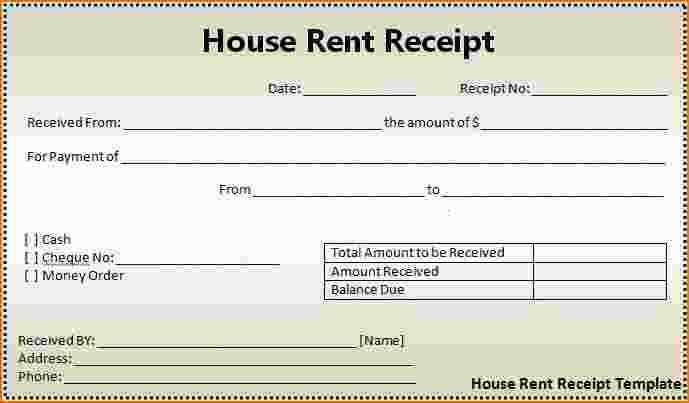 cash rental receipt template