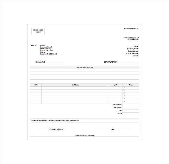 free plumber receipt template