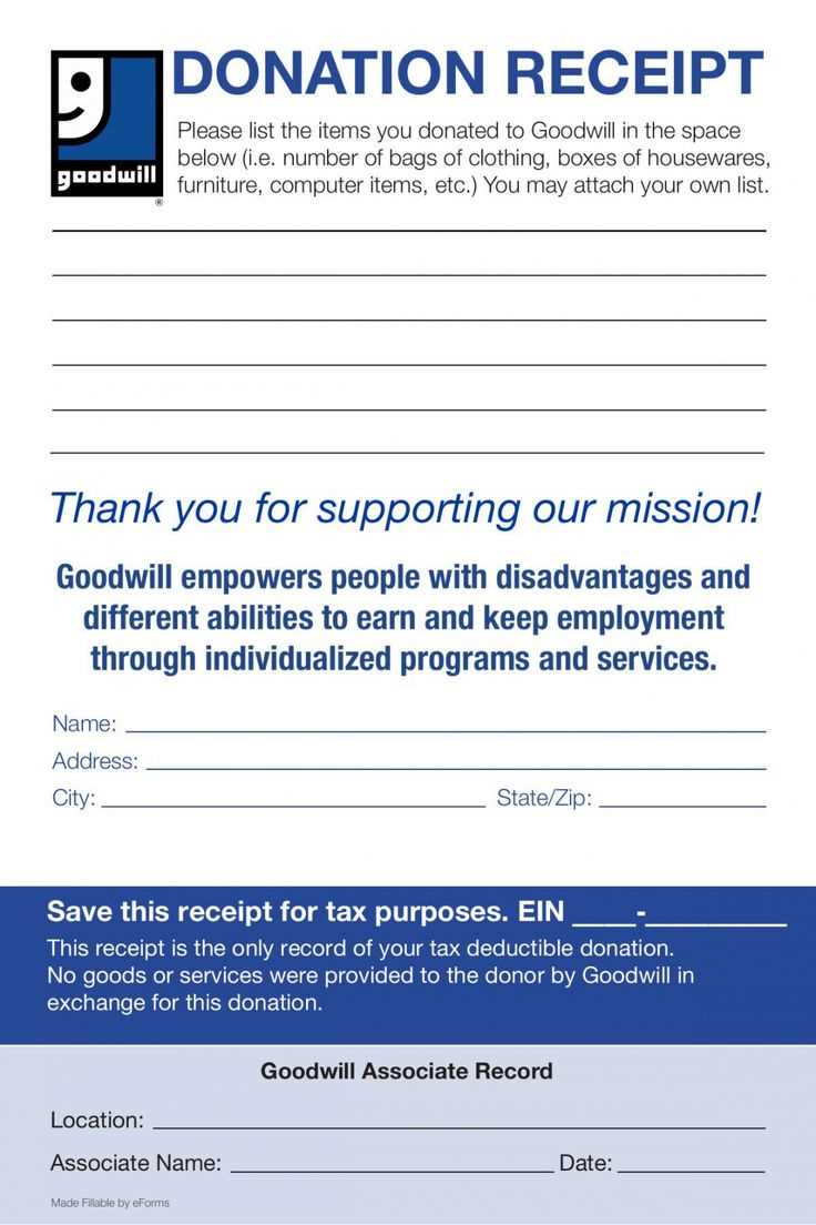 free printable donation receipt template