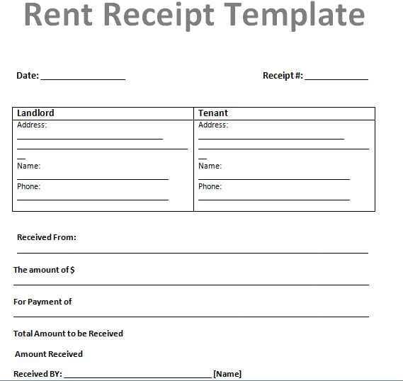 rental receipt template nsw