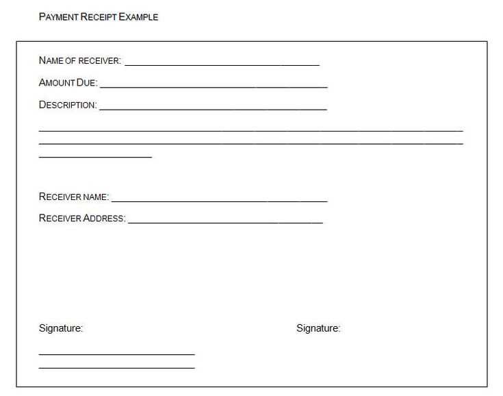 receipt template of payment received