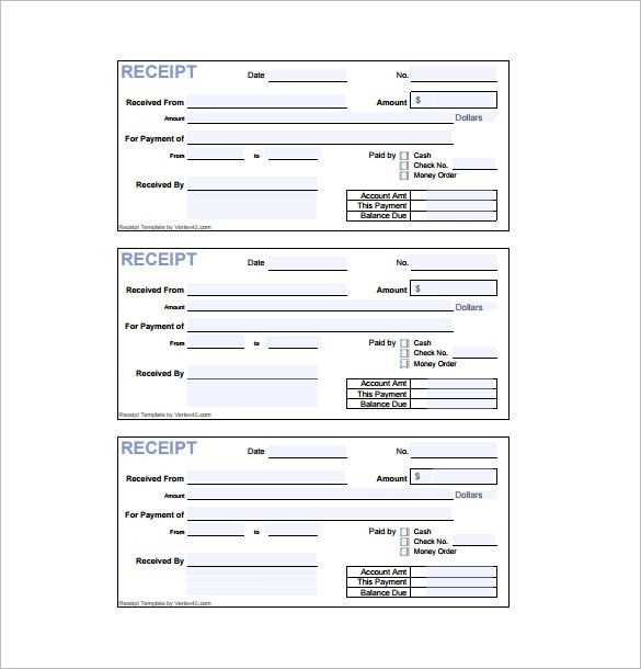 sample official receipt template word