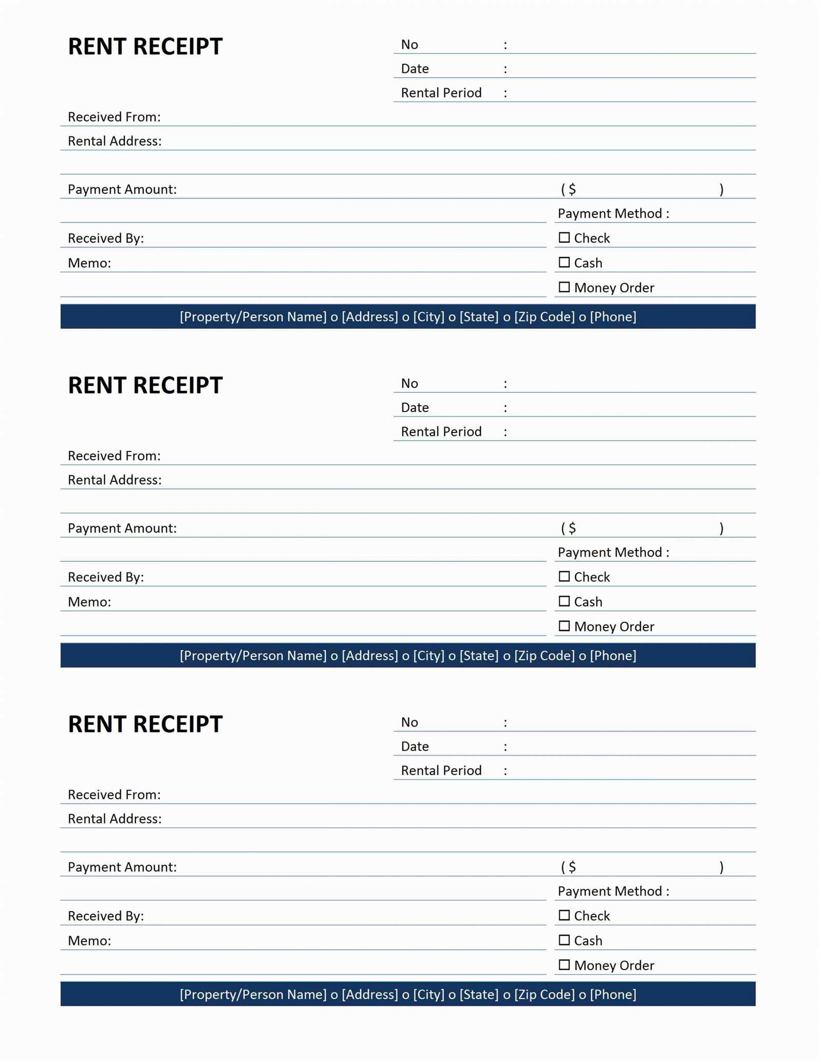 office rent receipt template