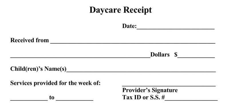child fitness tax credit receipt template