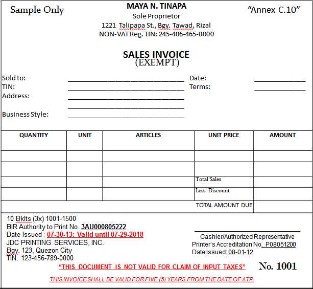 vat receipt template