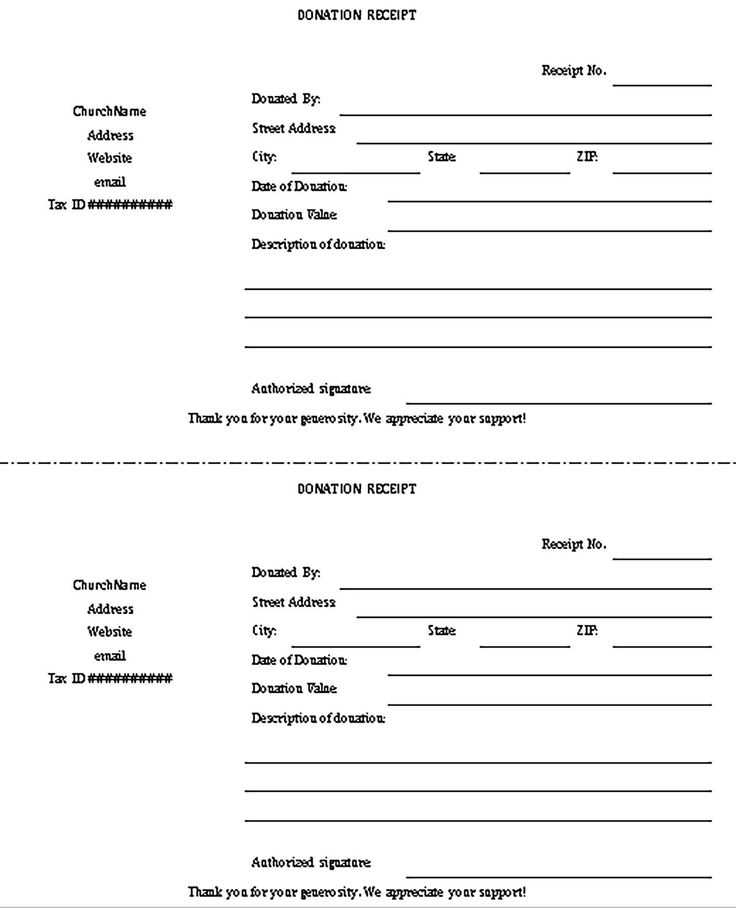 church receipts for donations template