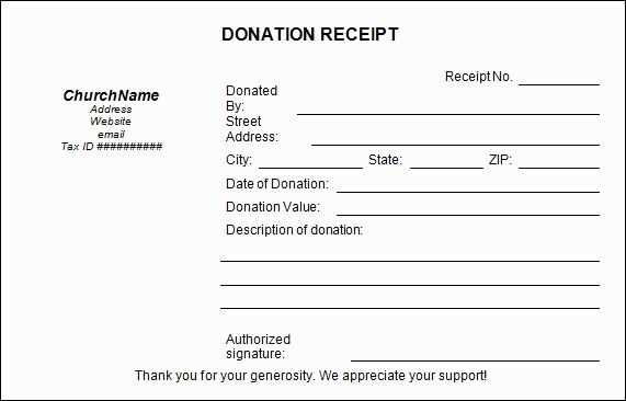 donation receipt template word