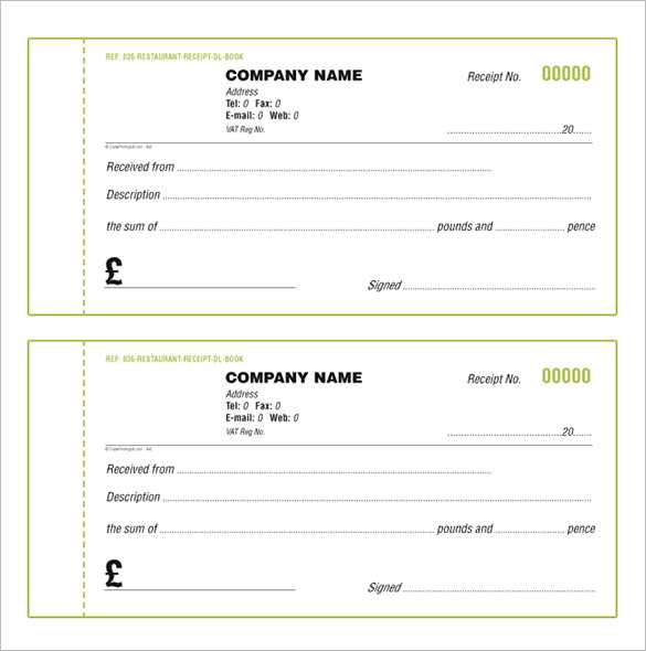 free printable receipt template excel