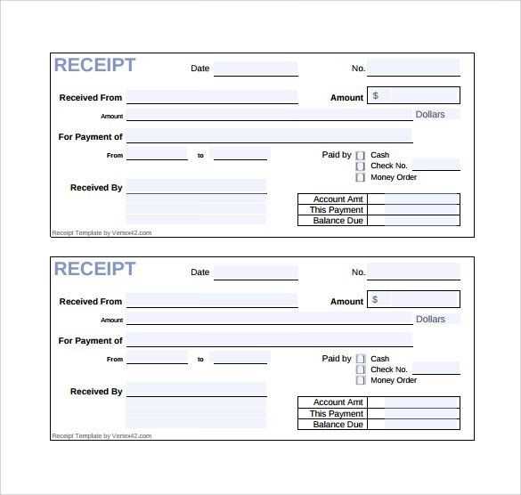 receipt template multiple on one