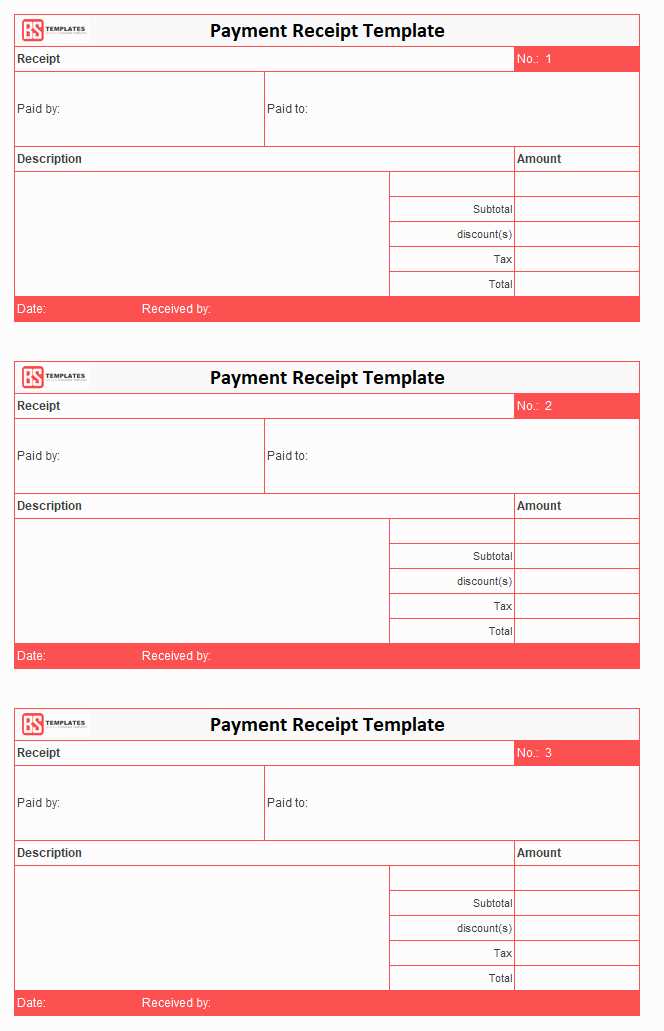 debt collection payment receipt template