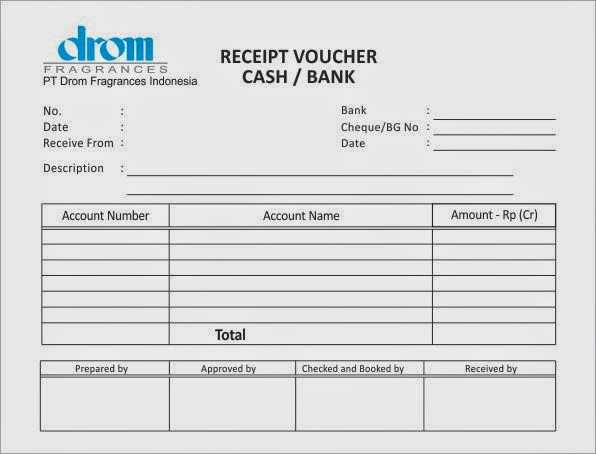 bank receipt voucher template excel