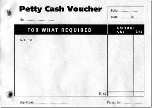 petty cash receipt voucher template