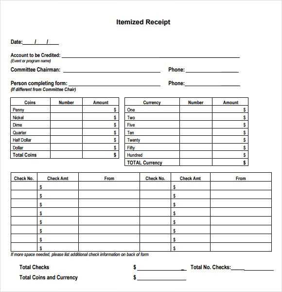 itemized receipt template for excelspreadsheet