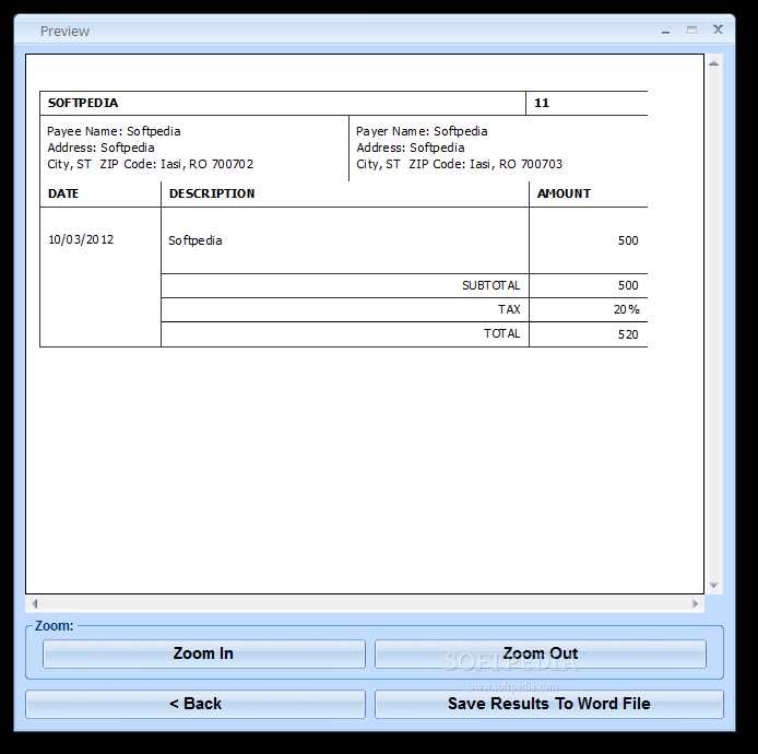 ms word receipt template