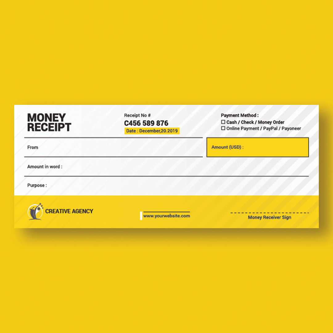 monetary donation receipt template