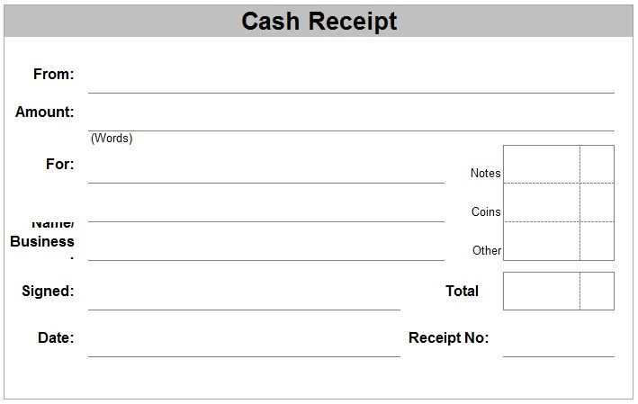 free cash sale receipt template word