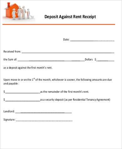 house deposit receipt template