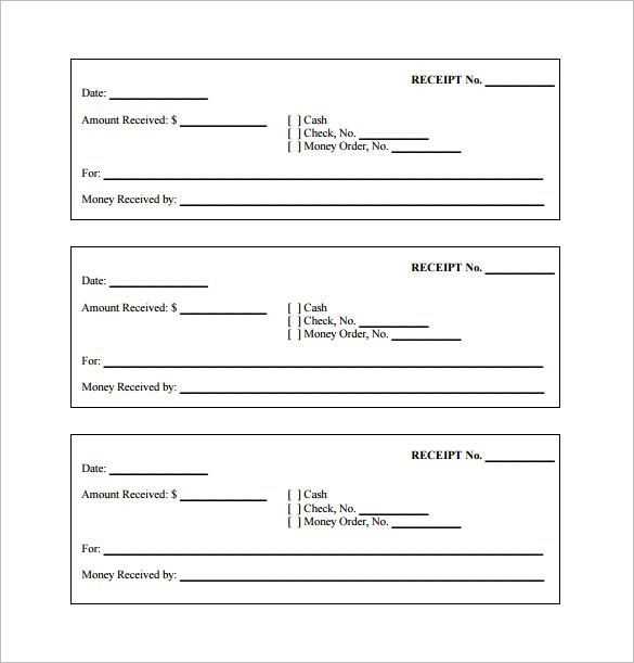 Receipt template for check