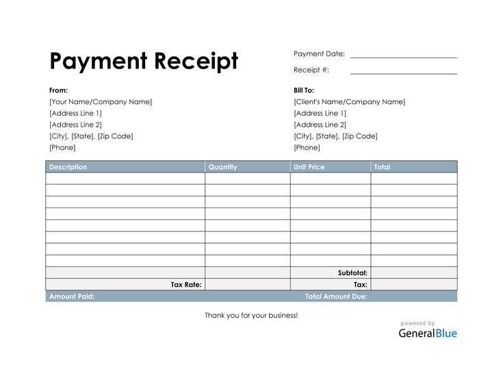 gree template for payment receipt